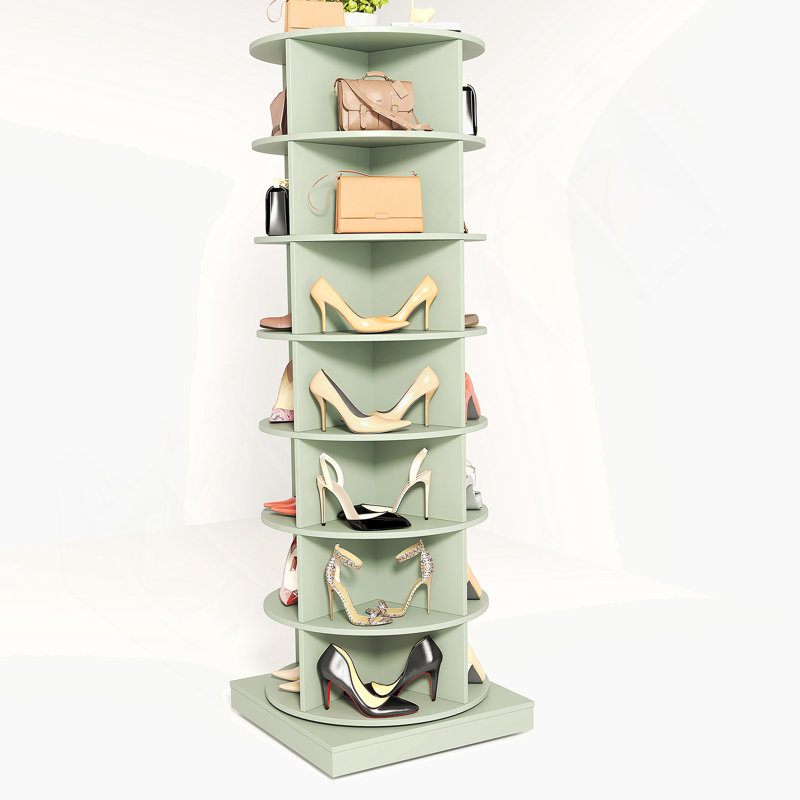 Green 360 Rotating Shoe Cabinet 7 Layers