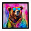 «Hippie Animal Grizzly Bear», reproduction d'art encadrée
