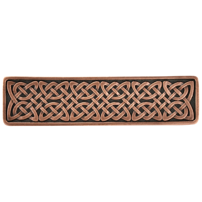 Poignée barre 3 po Arts & Crafts Celtic Isles, Cuivre antique
