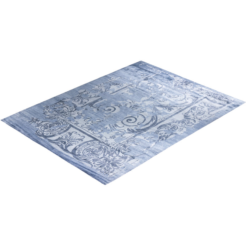 Overdyed One-of-a-Kind Rectangle 9'1" x 11'10" Hand Knotted Area Rug