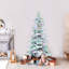 6.5-Ft. Flocked Mountain Pine Christmas Tree with Multi-Color LED String Lighting