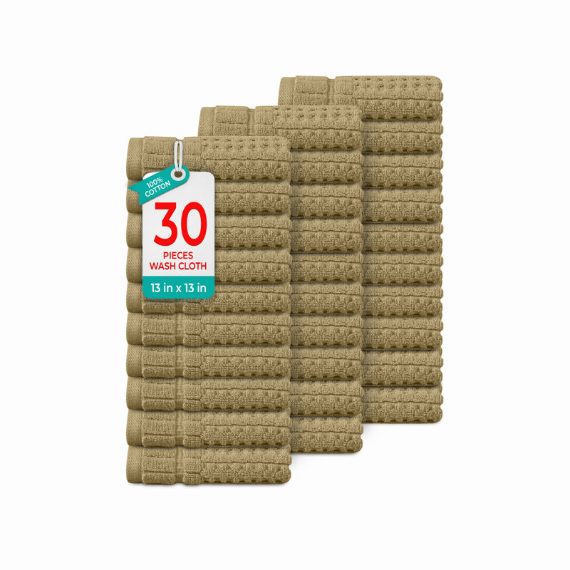 Ensemble de serviettes de toilette 30 pièces Willow - 100% coton peigné, qualité supérieure 630 g / m², lin, ultra-doux et très absorbant (30 serviettes de toilette)