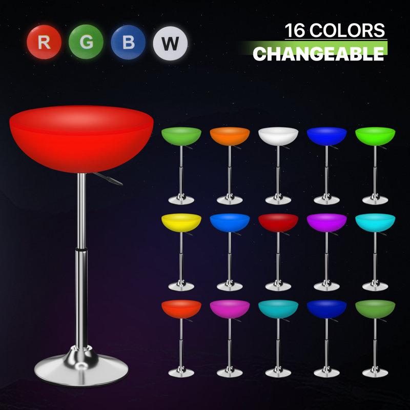 Lindella LED Light Up 16 Colour Changing Bar Stool Table