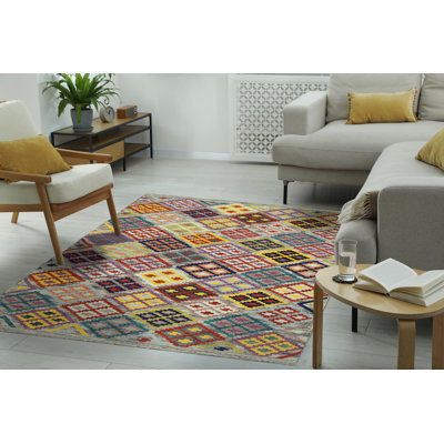 Nadia Kilim Multicolor Flatweave Wool Multicolored Contemporary Transitional Area Rug