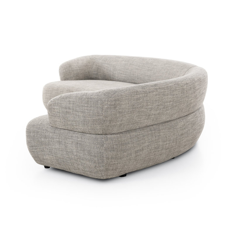 Athens Gray Curved Polyester Blend 2-Piece Sofa