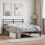 vidaXL Metal Bed Frame with Headboard White-92443560-121935860