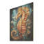 Orange et bleu, hippocampe Symphony I - hippocampe, impression sur bois-649726236