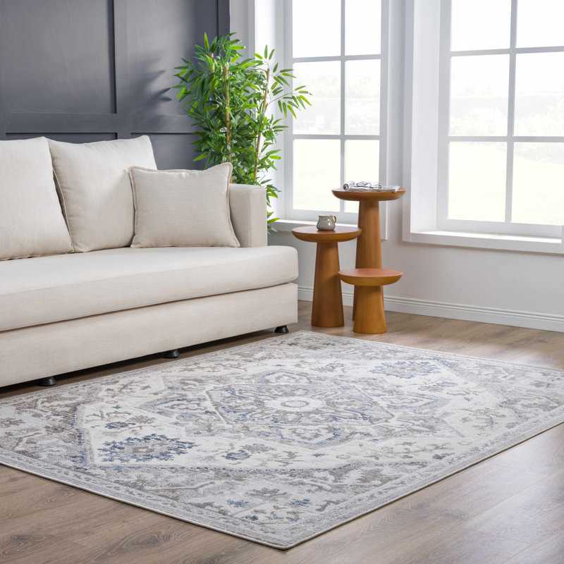 Katriena Orienta Gray Area Rug, Rectangle 5'2" x 7'