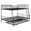 Lit superposé en fer noir avec lit gigogne simple - Mobilier moderne polyvalent et pratique pour chambre à coucher