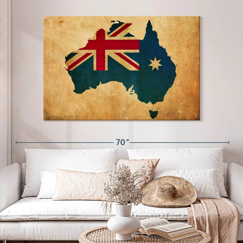 Carte du drapeau australien d'Aliaz, H 34 po x l 51 po
