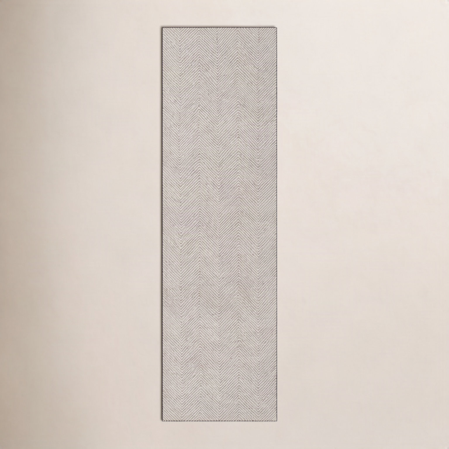 Wheaton Taupe Hand-Tufted Wool Chevron Rug, Runner 2'3" x 8'