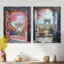 «Pink Arc De Triomphe Windows View I - Paris», ensemble de 2 reproductions d'art mural en métal