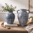 Kenith Handcrafted Paper Mache Clay Vase Set With Amphora Shape And Handles - Rustic Decorative Accent For Home Decor