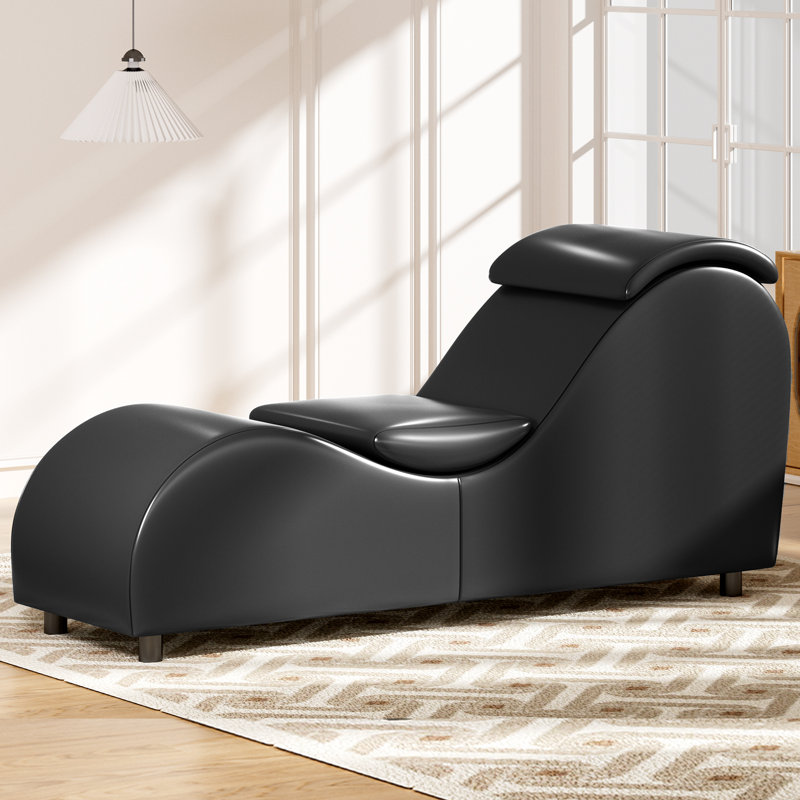 Chaise longue ergonomique en similicuir, Black