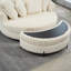 Fauteuil demi-tonneau rembourré avec repose-pieds-108805424