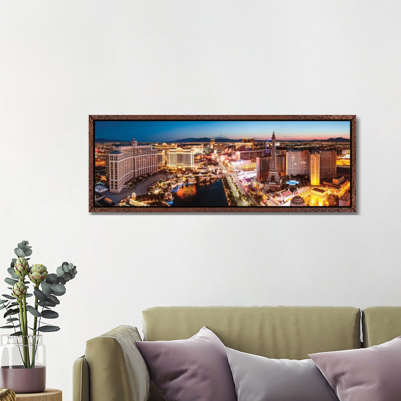 The Las Vegas Strip At Sunrise, Las Vegas, Nevada, USA 1 Piece Panoramic Wall Art on Canvas, 121.92 cm H x 40.64 cm W