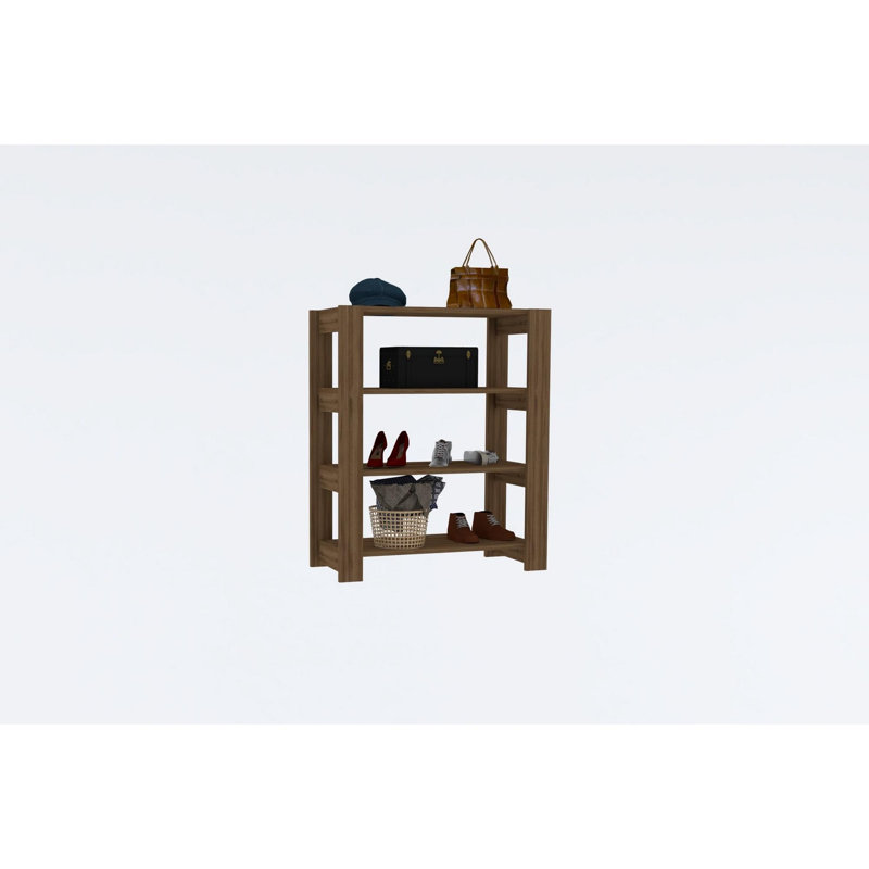 Baneen 8 Pair Shoe Storage Cabinet, Walnut
