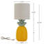 Lampe de table en céramique 16,25 po avec abat-jour en lin, lampe de bureau fantaisie pour table de chevet, chambre à coucher (jaune et vert)-1953481164