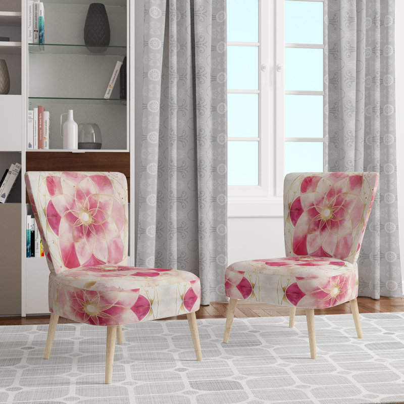 Chaise d'appoint Boho Mandala - Mandala rose - Chaise d'appoint Boho Glam Bloom, Chaise d'appoint sans accoudoirs