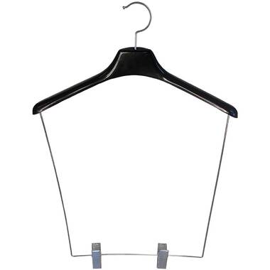 17 inch Contoured Black Plastic Suit Hangers