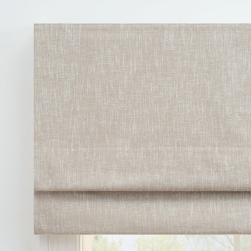 Beige Motorized Blackout Cordless Roman Shade