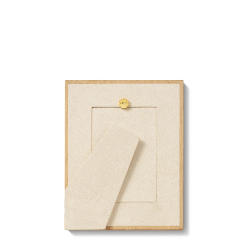 Light Oak and Brass 4" x 6" Picture Frame