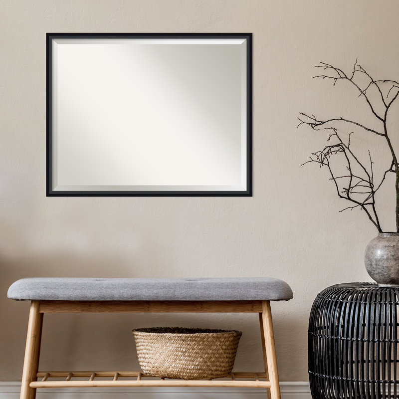 Miroir mural Mettawa, 29 po x 23 po, Noir satiné