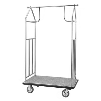 Chariot à bagages d'hôtel en acier inoxydable brossé 800 lb
