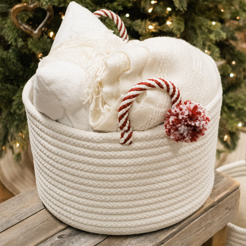 Panier en polypropylène Candy Cane, Rouge