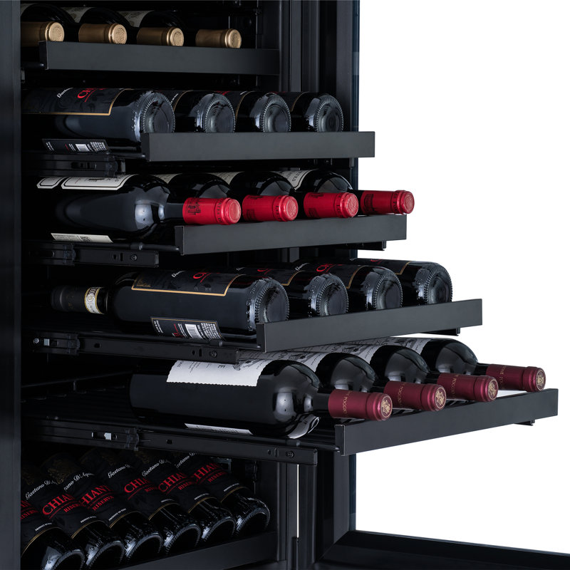 Estate 24" Black Stainless Steel Dual Zone Wine and Beverage Fridge