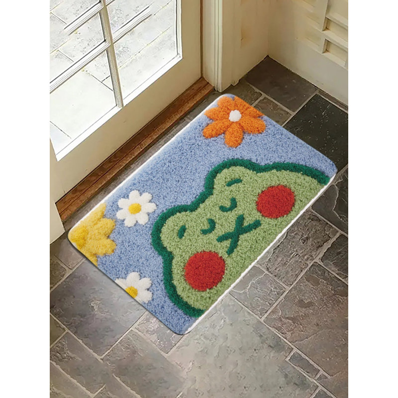 Tapis pour salle de bain Adorable Frog Flower, 16 x 24