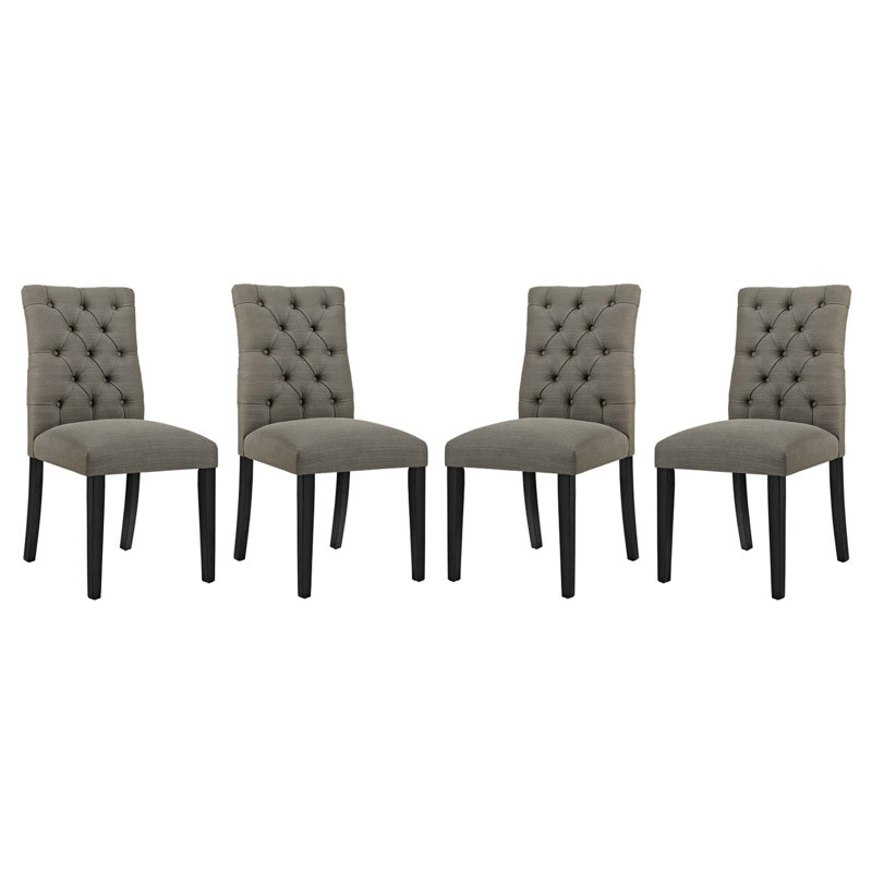 Duchess Granite Upholstered Curvy Dining Chair Set of 4