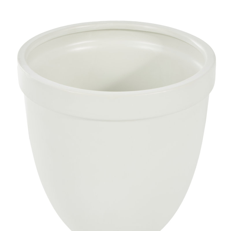 Cidni Ceramic Fluted Urn Shaped Decorative Jars with Lid, 22.38" H x 9.75" W x 9.75" D, White