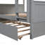 Lit superposé double au-dessus de double avec lit gigogne simple, gris-878902126
