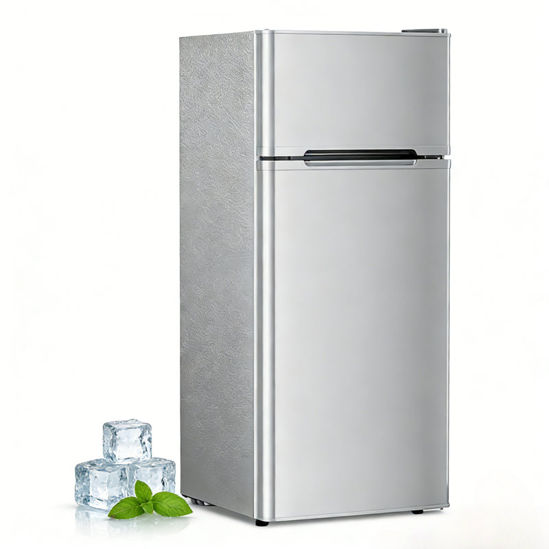 Compact 4.5 Cu.Ft. Double-Door Mini Fridge with Adjustable Removable Shelves, Perfect for Apartment, Dorm, or Office, Black