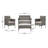 Wood Wicker 4 - Person Patio Conversation Set with Cushions-1287702887