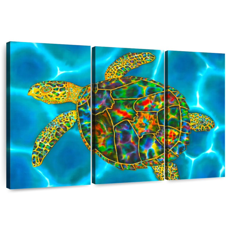 Brampt Rainbow Opal Sea Turtle, 36" H x 57" W