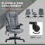 Fauteuil de massage à massage, Vibromasseur 6 points HOMcom avec chaleur lombaire, gris ardoise | Polyester-355876317