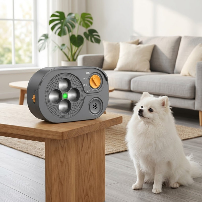 Nouveau dispositif anti-aboiement pour chiens 2026, boîte d'écorce rechargeable à ultra-fréquence variable, 6 modes, étanche IP65, portée de 75 pieds, arrête les chiens des voisins, gris