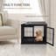Mobilier pour cage de chien, petite table de bout pour cage de chien avec deux côtés qui s'ouvrent, porte verrouillable-1232212377