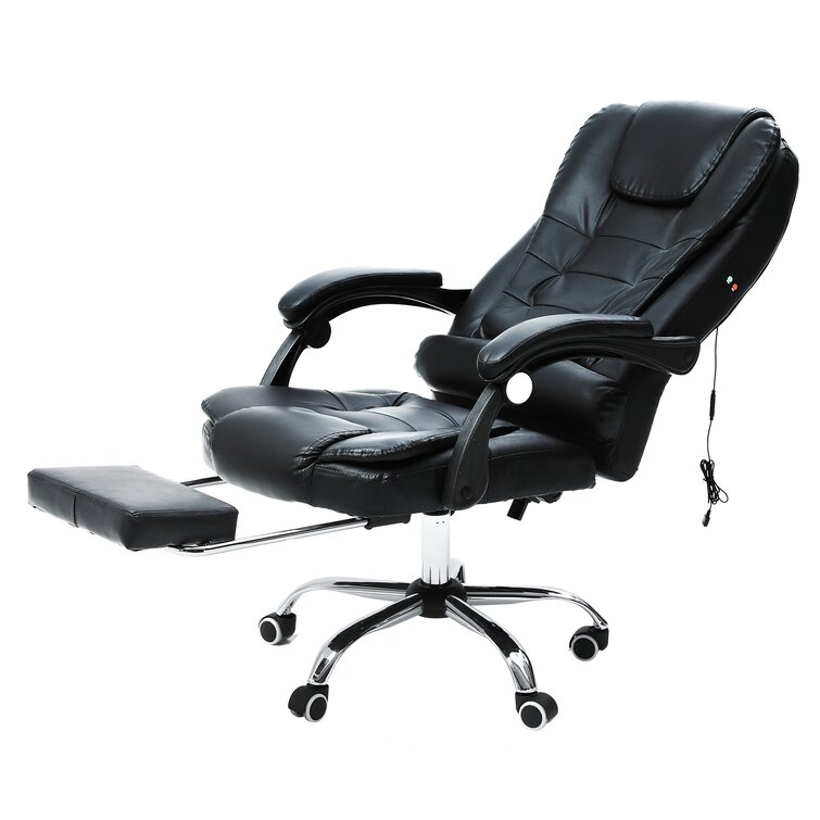 Jordon-Lee Ergonomic Heated Massage Executive Chair Inbox Zero Upholstery Color: Black