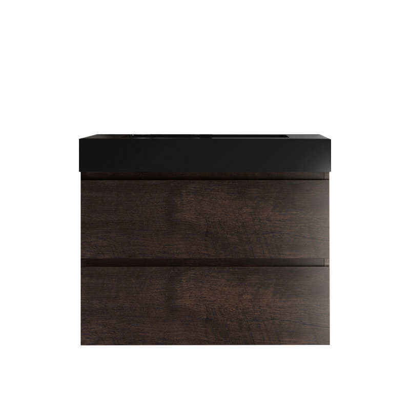 Integrated Basin In Matt Black Engineered Quartz With Overflow Construction And Feature, 30"
