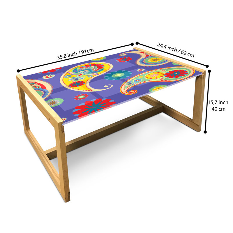 Table basse East Urban Home Paisley, H 15,75 po x L 35,83 po x l 24,4 po