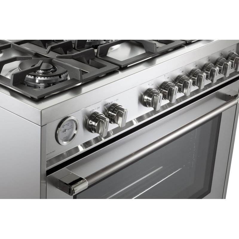 Verona Prima 36" 5 Burner Single Dual Fuel Range Stainless, Natural Gas