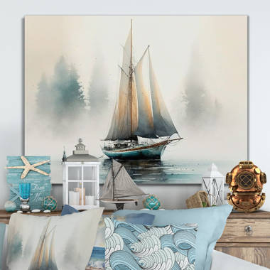 Japanese glass fishing float on nautical chart Poster Print by