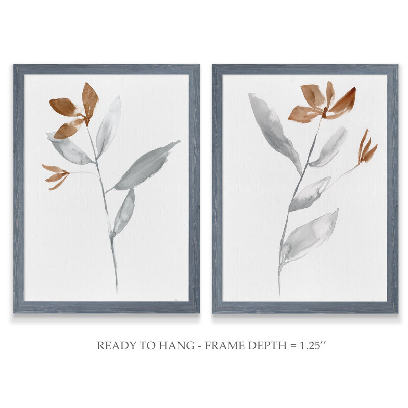 «Simple Stem I» par Vincent Van Gogh - ensemble de 2 reproductions d'art, H 24 po x l 18 po x P 1,25 po, Pas de tapis