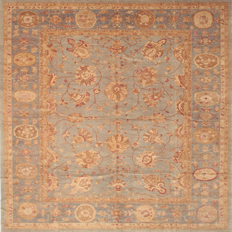 Tapis oriental brun / gris Flatley, Carré 6 pi