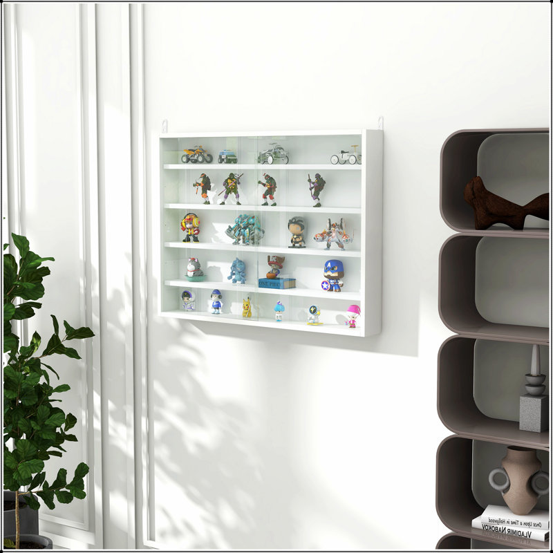 Vitrine à 5 niveaux avec portes en verre, parfaite pour mettre en valeur des objets de collection et rehausser élégamment la décoration intérieure.