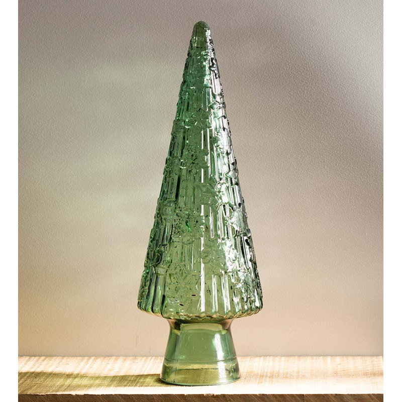 Recycled Glass Holiday Tree, Small, 17" H x 5" W x 5" D