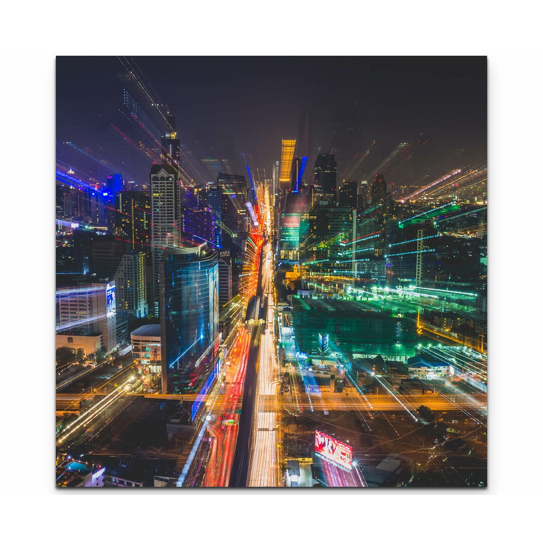 Leinwandbild Skyline bei Nacht - Bangkok, Thailand